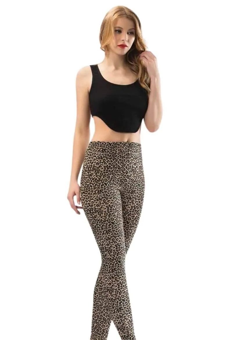 Kota Bayan Leopar Baskılı Uzun Tayt