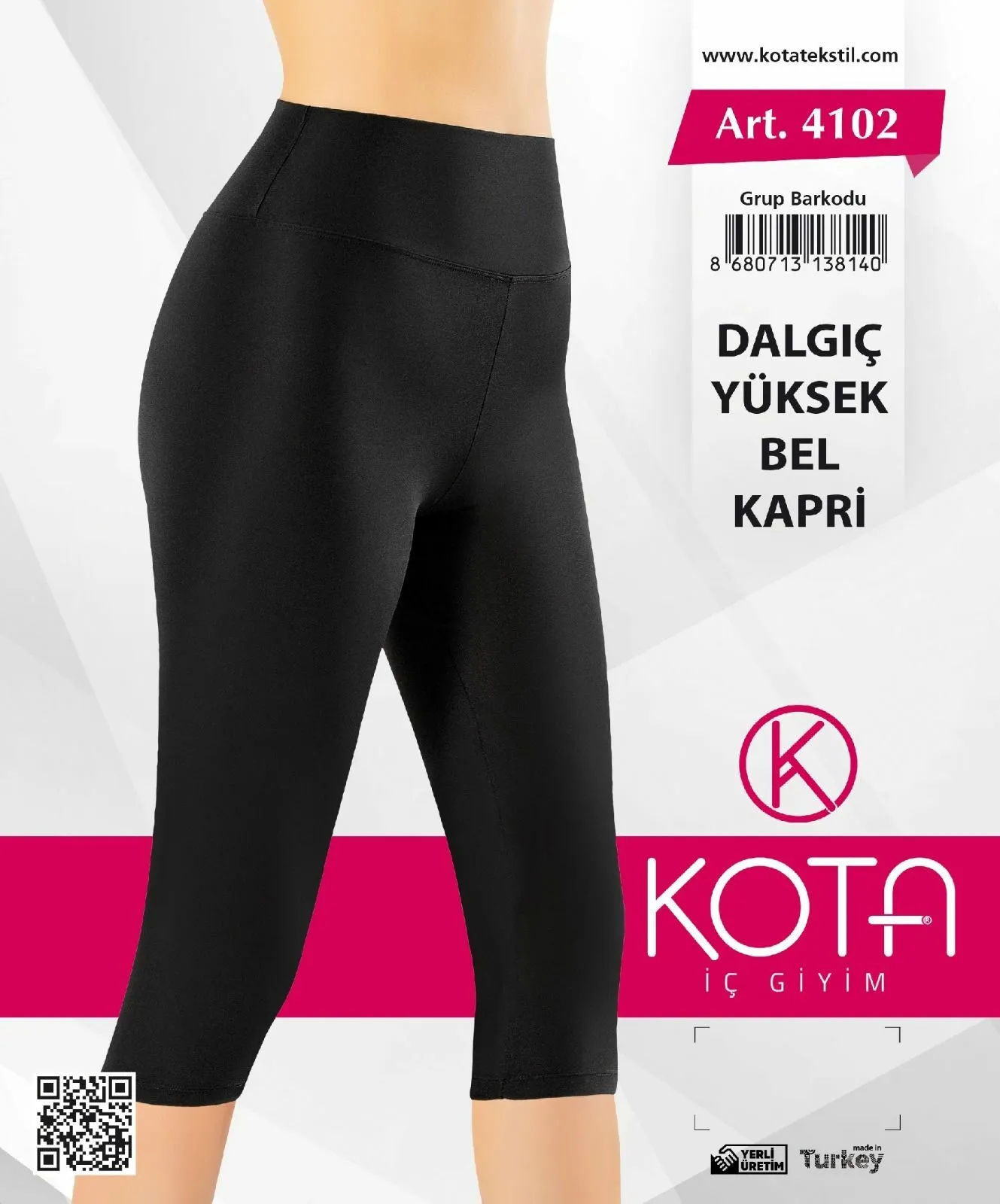 Kota 4102 Bayan Yüksek Bel Dalgıç Kapri Tayt