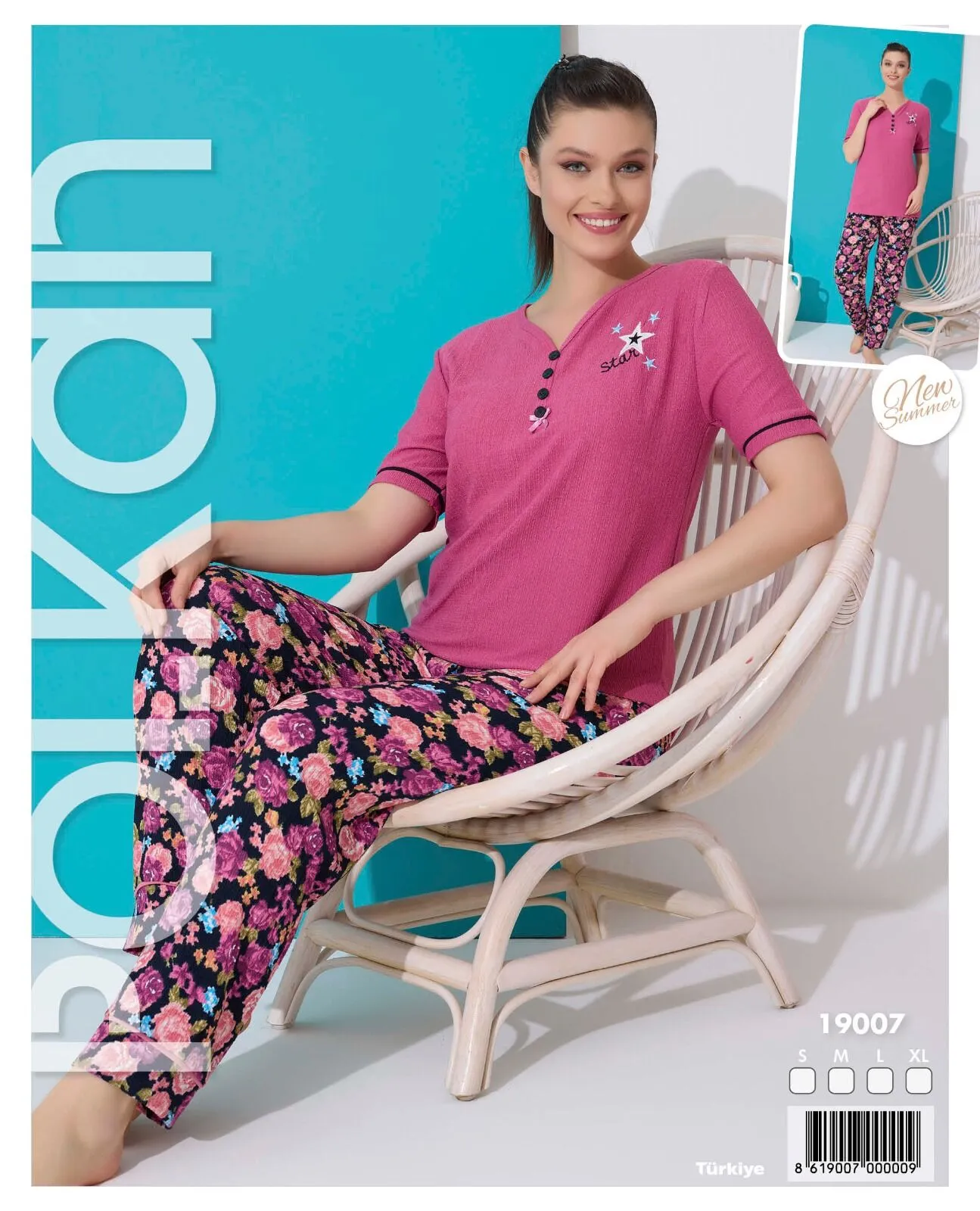 Polkan 19007 Bürümcük Kısa Kollu Bayan Pijma Takımı