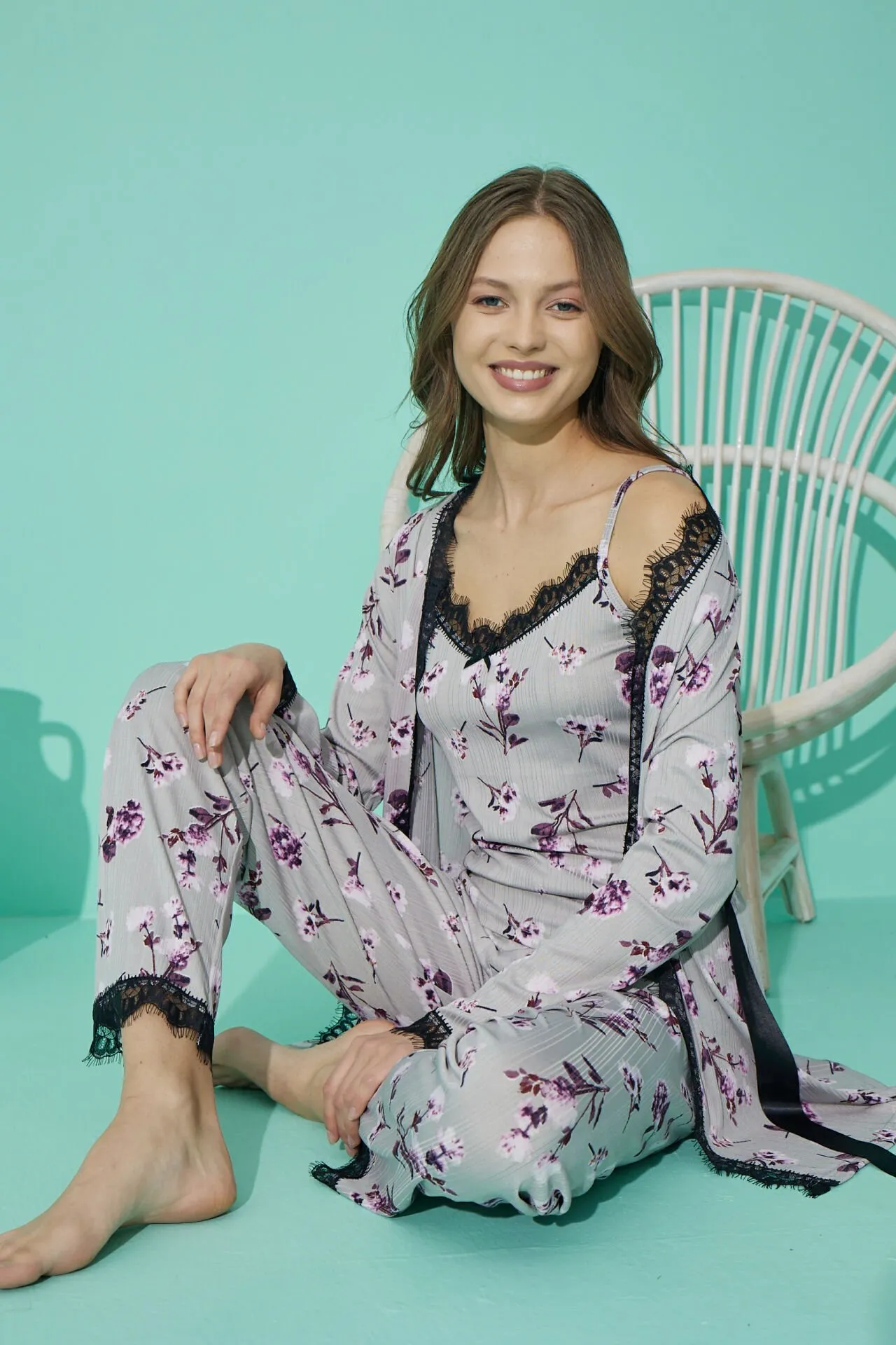 Polkan 9662 Pegasus 3'lü Bayan Pijama Takımı