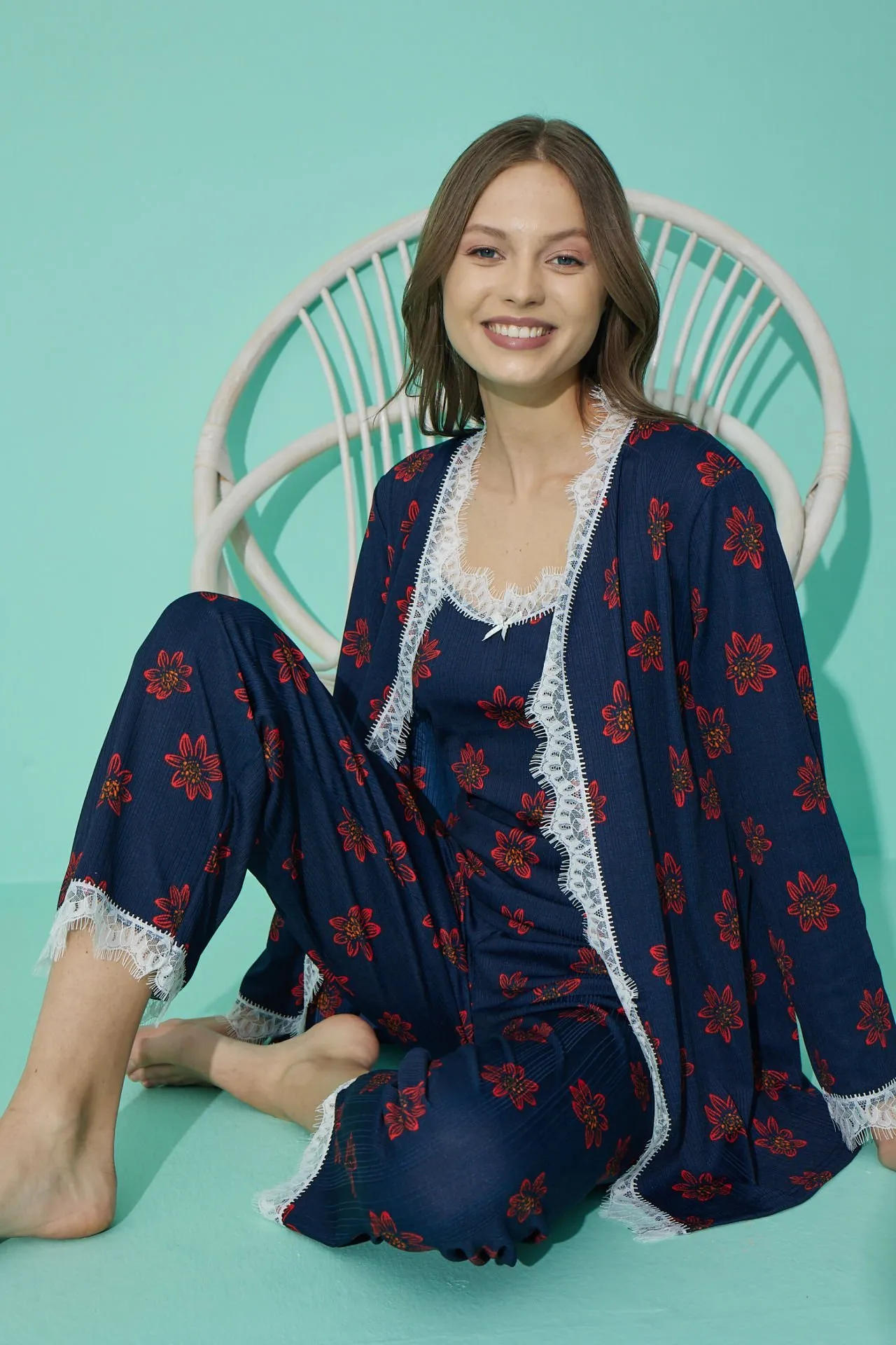 Polkan 9669 Pegasus 3'lü Bayan Pijama Takımı