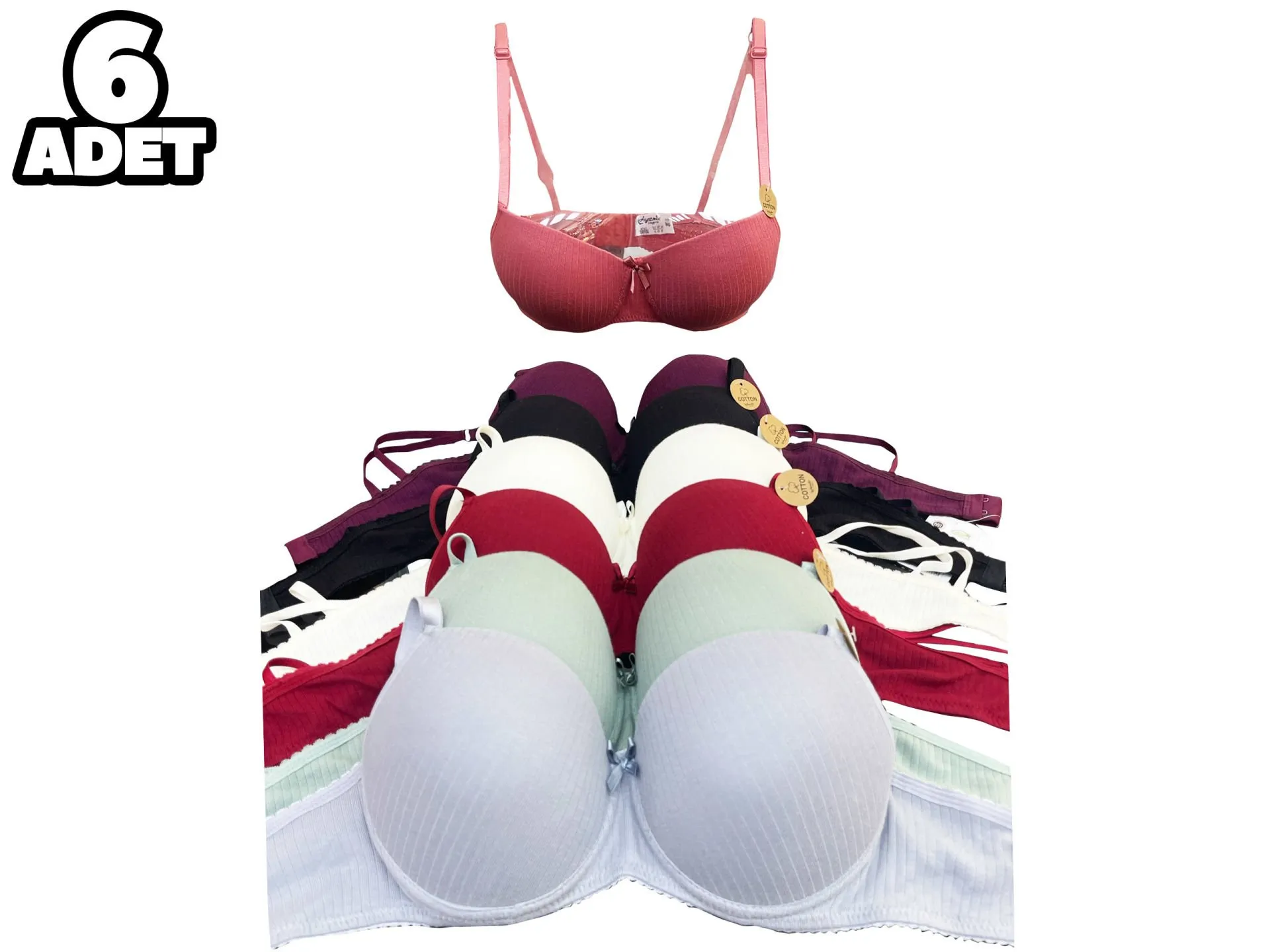 Aysemin 5109 B Cup Balenli Destekli Bayan Sütyen 6'lı