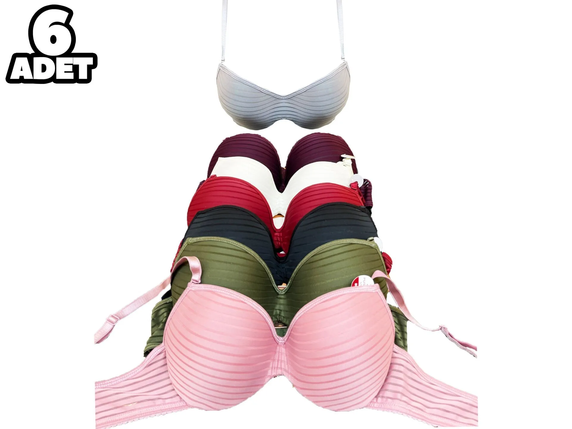 Aysemin 5101 B Cup Balenli Destekli Bayan Sütyen 6'lı