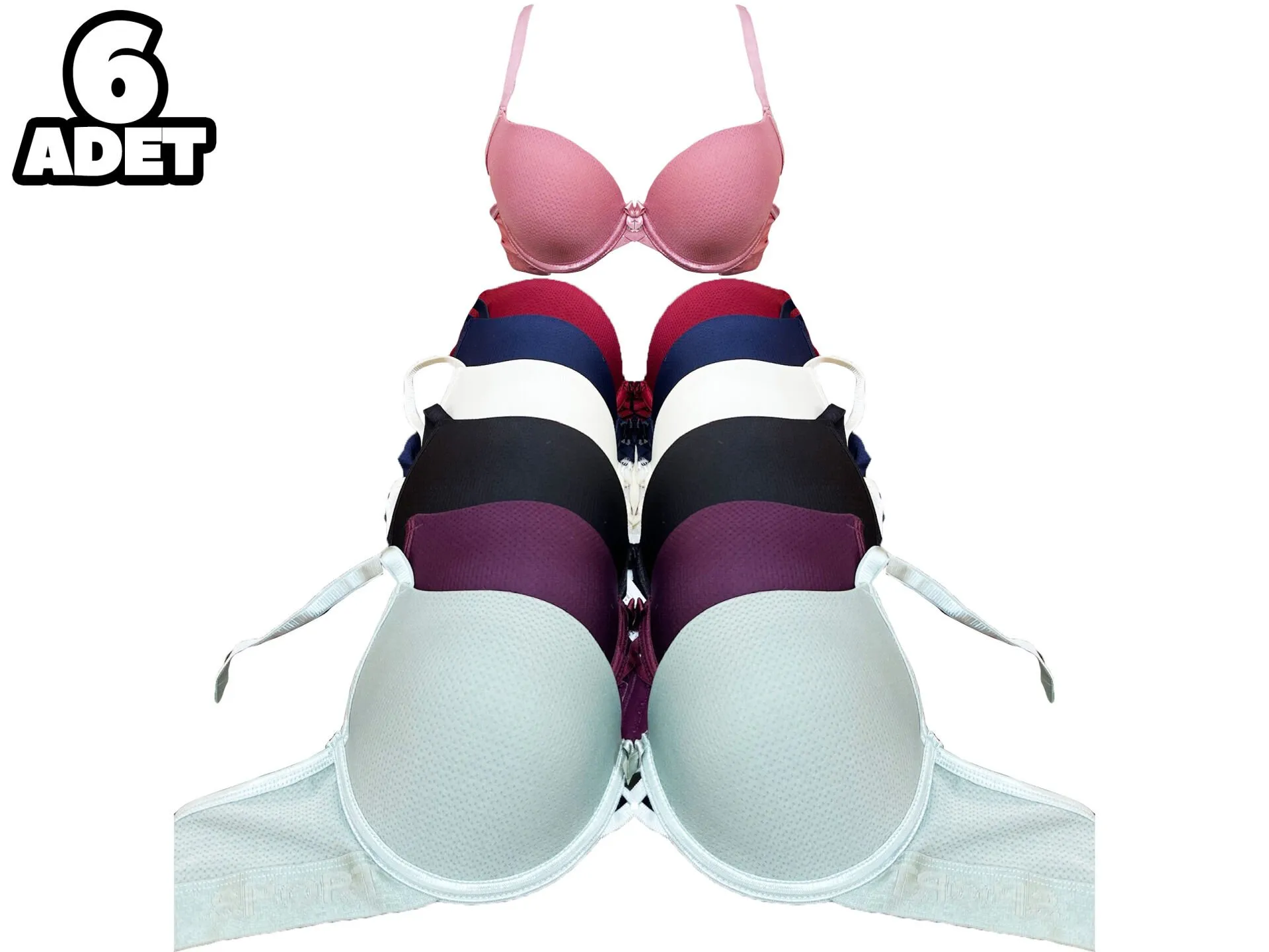 Aysemin 5082 B Cup Balenli Destekli Bayan Sütyen 6'lı